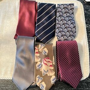Various Brands Men’s 100% Silk Ties (6)